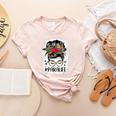 Bleached Teacher Para Life Paraprofessional Cute Messy Bun For Men Women Girls Kids Women's Heather T-Shirt Heather Peach