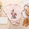 Book Lover Cute Flamingo Reading Teacher Librarian Women Women's Heather T-Shirt Heather Peach