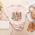 Book Tree All Is Calm Said No Teacher Ever Christmas Women's Heather T-Shirt Heather Peach Book Tree All Is Calm Said No Teacher Ever Christmas Women's Heather T-Shirt Heather Peach