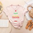 All Is Calm Said No 1st Grade Teacher Ever Christmas Teacher Women's Heather T-Shirt Heather Peach All Is Calm Said No 1st Grade Teacher Ever Christmas Teacher Women's Heather T-Shirt Heather Peach