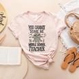 You Cannot Scare Me I'm A Middle School Teacher Halloween Women's Heather T-Shirt Heather Peach You Cannot Scare Me I'm A Middle School Teacher Halloween Women's Heather T-Shirt Heather Peach