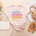 Capital Letters And Periods Bruh Teacher Bruh Teache Women's Heather T-Shirt Heather Peach Capital Letters And Periods Bruh Teacher Bruh Teache Women's Heather T-Shirt Heather Peach