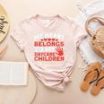 Childcare My Heart Belongs To Children Daycare Teacher Men Women Women's Heather T-Shirt Heather Peach