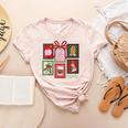 Christmas Teacher Stamps Women's Heather T-Shirt Heather Peach