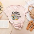 Coffee Gives Me Teacher Power Teacher Elementary Women Women's Heather T-Shirt Heather Peach