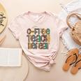 Coffee Teach Repeat Leopard Print Back To School Teachers Women's Heather T-Shirt Heather Peach