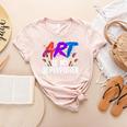 Cool Art For Men Women Art Teacher Artist Painter Superpower Women's Heather T-Shirt Heather Peach