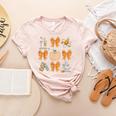 Coquette Bow Fall Science Teacher Stem Teacher Thanksgiving Women's Heather T-Shirt Heather Peach