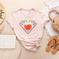 Cute Distressed Super Teacher Superhero Apple Women's Heather T-Shirt Heather Peach Cute Distressed Super Teacher Superhero Apple Women's Heather T-Shirt Heather Peach