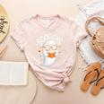 Cute Ghost Book Reading Halloween Teacher Women's Heather T-Shirt Heather Peach