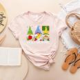 Cute Gnomes Teach Love And Inspire Back To School Teacher Women's Heather T-Shirt Heather Peach