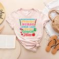 Cute Principal Nurse Lunch Lady Teacher Coach Homeschool Mom Women's Heather T-Shirt Heather Peach