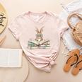 Cute Reading Bunny Glasses Books Bookworm Reader Teacher Women's Heather T-Shirt Heather Peach Cute Reading Bunny Glasses Books Bookworm Reader Teacher Women's Heather T-Shirt Heather Peach