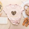 Daycare Provider Teacher Childcare Worker Leopard Heart Fun Women's Heather T-Shirt Heather Peach
