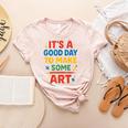 Drawing Art Artist Teacher It’s A Good Day To Make Some Art Women's Heather T-Shirt Heather Peach