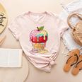 Dripping Apple Ice Cream Cone Cute Teacher Appreciation Women's Heather T-Shirt Heather Peach Dripping Apple Ice Cream Cone Cute Teacher Appreciation Women's Heather T-Shirt Heather Peach