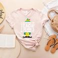 Duble2t I Just Like To Teach Teachings My Favorite Elf Teacher -Adults & -Kids Red Short Sleeve Women's Heather T-Shirt Heather Peach Duble2t I Just Like To Teach Teachings My Favorite Elf Teacher -Adults & -Kids Red Short Sleeve Women's Heather T-Shirt Heather Peach