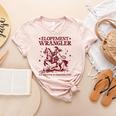 Elopement Wrangler Teacher ABA Behavior Support Cowboy Women's Heather T-Shirt Heather Peach