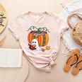 Fall Book Pumpkin Books Ghost Reading Halloween Teacher Women's Heather T-Shirt Heather Peach Fall Book Pumpkin Books Ghost Reading Halloween Teacher Women's Heather T-Shirt Heather Peach