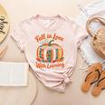 Fall In Love With Learning Book Lover Autumn Pumpkin Teacher Women's Heather T-Shirt Heather Peach Fall In Love With Learning Book Lover Autumn Pumpkin Teacher Women's Heather T-Shirt Heather Peach