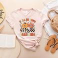 Fall In Love With Learning Teacher Retro Thanksgiving Women's Heather T-Shirt Heather Peach