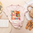 Fall In Love With Reading Autumn Thanksgiving Shirt Teacher Women's Heather T-Shirt Heather Peach Fall In Love With Reading Autumn Thanksgiving Shirt Teacher Women's Heather T-Shirt Heather Peach