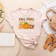 Fall Vibes And That Teacher Life Autumn Thanksgiving Women's Heather T-Shirt Heather Peach Fall Vibes And That Teacher Life Autumn Thanksgiving Women's Heather T-Shirt Heather Peach