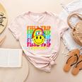 Field Trip Squad Groovy Field Day Smile Face Teacher Tie Dye Women's Heather T-Shirt Heather Peach