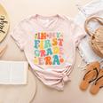 In My First Grade Era 1st Grade Teacher Back To School Women's Heather T-Shirt Heather Peach