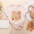 First Grade Fall Floral Coquette Bow Teachers Students Women's Heather T-Shirt Heather Peach First Grade Fall Floral Coquette Bow Teachers Students Women's Heather T-Shirt Heather Peach