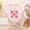 First Grade Is My Jam Strawberry First Grade Teacher Women Women's Heather T-Shirt Heather Peach