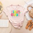 First Grade Team Teacher Back To School 1st Grade Squad Kids Women's Heather T-Shirt Heather Peach