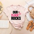 Our Flock Rocks Flamingo Mother's Day Teacher Women's Heather T-Shirt Heather Peach