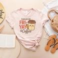 Friyay Teacher Coffee Friday School Cute Fri Yay Women's Heather T-Shirt Heather Peach