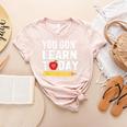 You Gon' Learn Today First Day Of School Teacher Men Women Kids Women's Heather T-Shirt Heather Peach