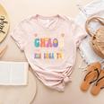 Groovy Some Call It Chaos We Call It Kindergarten Teacher Women's Heather T-Shirt Heather Peach