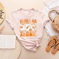 Groovy Teacher Halloween Trick Or Teach Ghost Men Women Kids Women's Heather T-Shirt Heather Peach