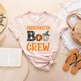 Halloween Kindergarten Boo Crew Kinder Teacher Student Women's Heather T-Shirt Heather Peach Halloween Kindergarten Boo Crew Kinder Teacher Student Women's Heather T-Shirt Heather Peach