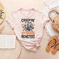 Halloween Teacher Creepin It Real With My 4th Grade Monsters Women's Heather T-Shirt Heather Peach Halloween Teacher Creepin It Real With My 4th Grade Monsters Women's Heather T-Shirt Heather Peach
