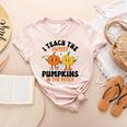 Halloween Teacher I Teach The Cutest Pumpkins In The Patch Women's Heather T-Shirt Heather Peach Halloween Teacher I Teach The Cutest Pumpkins In The Patch Women's Heather T-Shirt Heather Peach