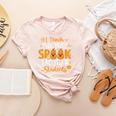 Halloween Teacher I Teach The Most Spooktacular Students Men Women Women's Heather T-Shirt Heather Peach Halloween Teacher I Teach The Most Spooktacular Students Men Women Women's Heather T-Shirt Heather Peach