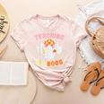 Halloween Teacher Teaching My Boos Costume Teacher Men Women Women's Heather T-Shirt Heather Peach