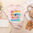 Happy 100th Day Of School Teacher Student 100 Days Tie Dye Men Women Kids Women's Heather T-Shirt Heather Peach Happy 100th Day Of School Teacher Student 100 Days Tie Dye Men Women Kids Women's Heather T-Shirt Heather Peach