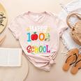 Happy 100th Day Of School Teachers 100 Days Of School Kids Women's Heather T-Shirt Heather Peach Happy 100th Day Of School Teachers 100 Days Of School Kids Women's Heather T-Shirt Heather Peach