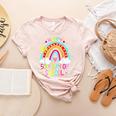 Happy 50th Days Of School Rainbow Teacher 50 Days Smarter Women's Heather T-Shirt Heather Peach