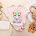 Happy Dot Day Colorful Polka Dot Cat Kitten Teachers Kids Women's Heather T-Shirt Heather Peach