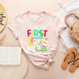 Happy First Day Of School Teacher Back To School Student Women's Heather T-Shirt Heather Peach Happy First Day Of School Teacher Back To School Student Women's Heather T-Shirt Heather Peach