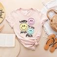 Happy To See Your Face Smile Face Teacher Back To School Women's Heather T-Shirt Heather Peach Happy To See Your Face Smile Face Teacher Back To School Women's Heather T-Shirt Heather Peach