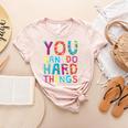 You Can Do Hard Things School Student Teachers Women's Heather T-Shirt Heather Peach You Can Do Hard Things School Student Teachers Women's Heather T-Shirt Heather Peach