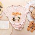 Haunted By 6-7 Halloween Math Teacher Joke Women's Heather T-Shirt Heather Peach Haunted By 6-7 Halloween Math Teacher Joke Women's Heather T-Shirt Heather Peach